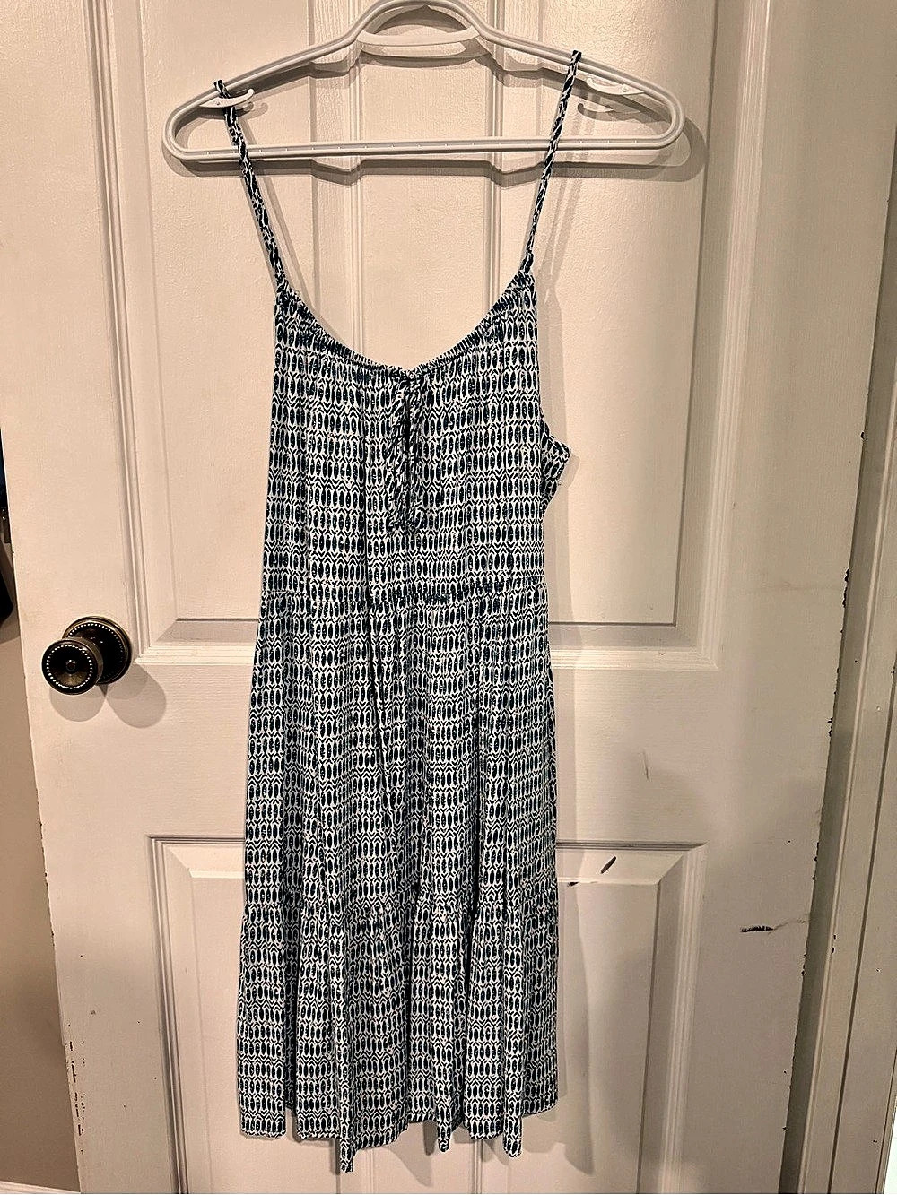 George Women's Geometric Maxi Dress in Blue & White Size Medium